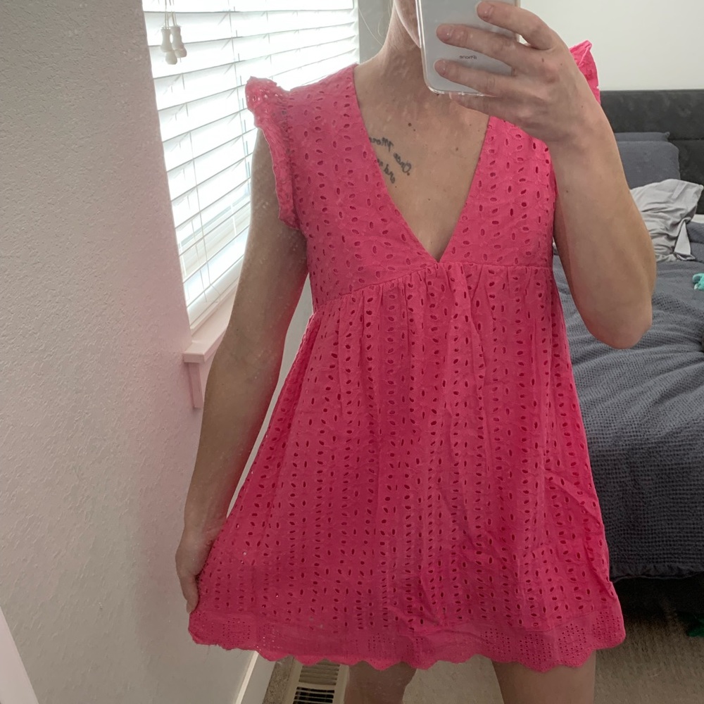 Eyelet Babydoll Dress Romper